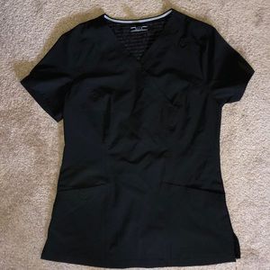 black scrub top